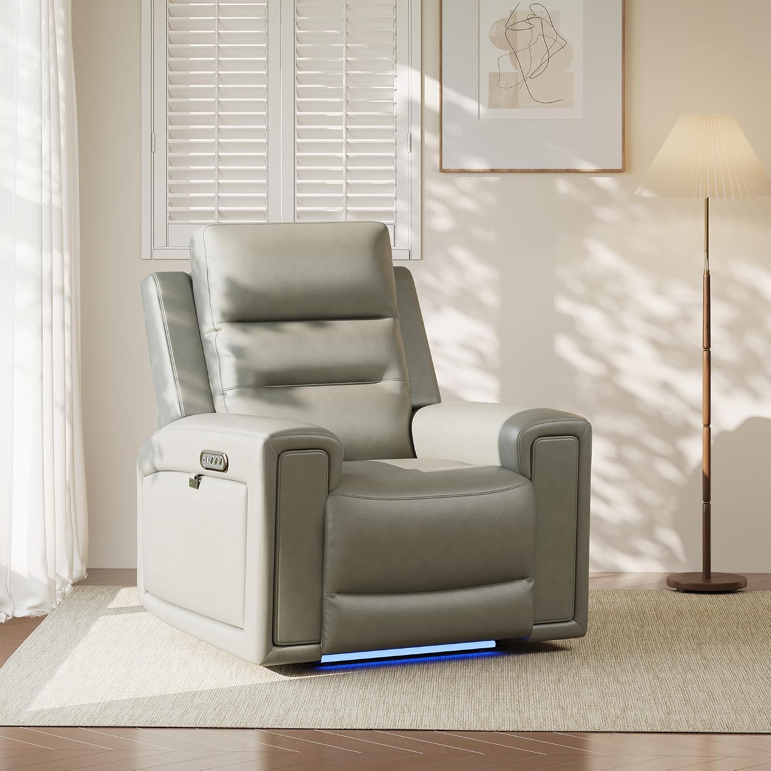 Home Cinema Chairs - Drievoudige motor-aangedreven relaxfauteuil, lederen wandbank met