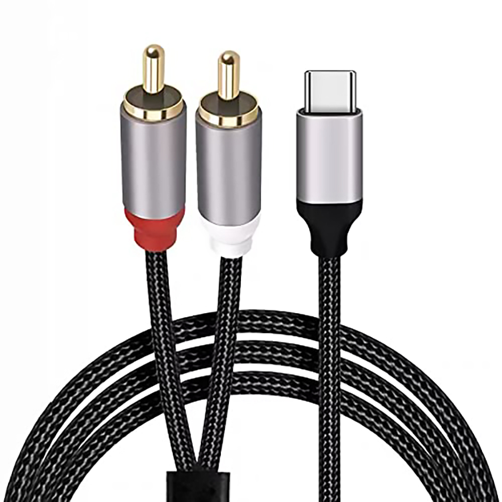 Audio Home Cinema - USB C naar 2 RCA-audiokabel, Type-C
